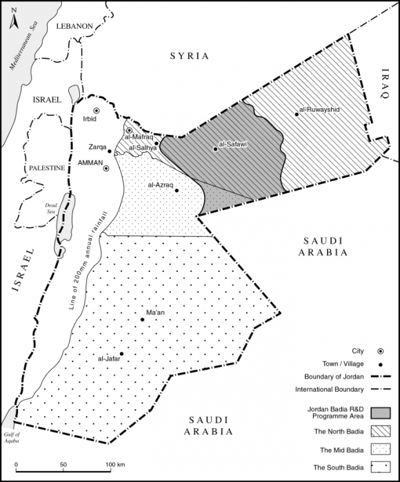a) Field Research -Survey Surveys were conducted by interviewing a sample of schools administers from the four directorates in the North Badia region (Mafraq center, Northwest Badia, and Northeast Badia) representing the eighteen municipalities that included a target population of all elementary and secondary schools. Interviews took place inside the school building in the municipal office for the whole sample. b) Sampling Technique A stratified proportional random sample was used. Stratification was for the eighteen municipalities. The 18 municipalities (covering about 100 villages) included: (1) Greater Mafraq, (2) New Bal'ama, (3) Zaa'tri and Mansheyya, (4) Hausha; (5) Baseleyyah; (6) AsSarhan; (7) Sabha and Dafyanah; (8) Safawi; (9) Umm Alquttayn and Makeyftah; (10) Bani Hashem; (11) New Rhab; (12) Mansheyyat Bani Hasan; (13) New Deyr Alkahf; (14) New Rweyshid: (15) AsSalhiyyah and Nayfah; (16) Alhusseyn bin Abdullah; (17) Khaldeyyah; (18) New Umm Aljmal.