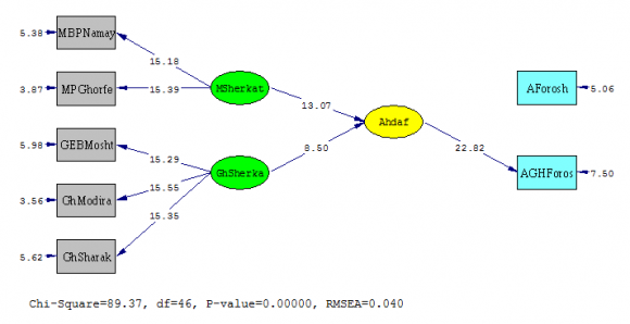Figure 2 : Confirmatory factor analysis measurement model with a significant amount of T