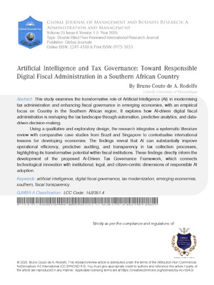 Artificial Intelligence and Tax Governance: Toward Responsible Digital Fiscal Administration in a Southern African Country