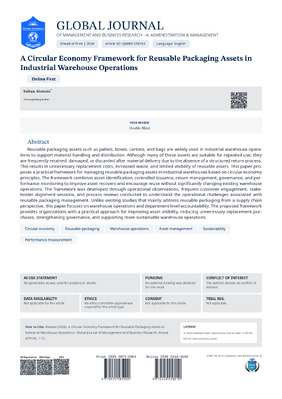 A Circular Economy Framework for Reusable Packaging Assets in Industrial Warehouse Operations