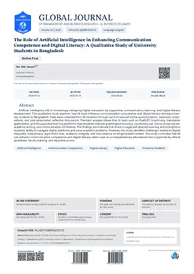 The Role of Artificial Intelligence in Enhancing Communication Competence and Digital Literacy: A Qualitative Study of University Students in Bangladesh