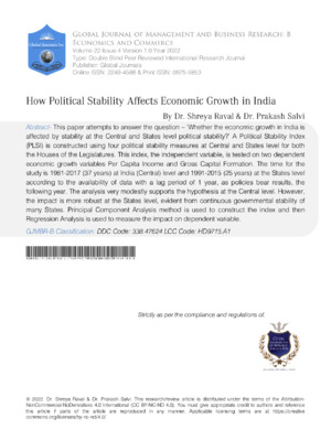 How Political Stability Affects Economic Growth in India