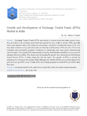 Growth and Development of Exchange Traded Funds (ETFs) Market in India