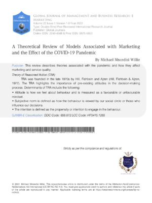 A Theoretical Review of Models Associated with Marketing and the Effect of the COVID-19 Pandemic