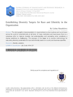 Establishing Diversity Targets for Race and Ethnicity in the Organization