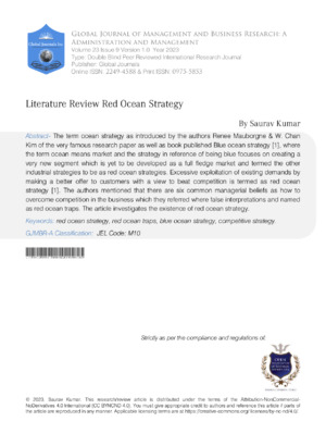 Literature Review Red Ocean Strategy