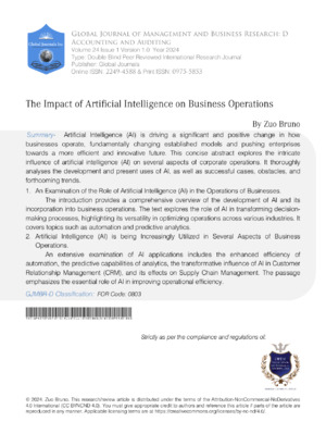 The Impact of Artificial Intelligence on Business Operations