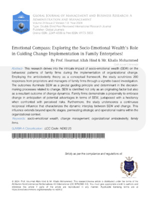 Emotional Compass: Exploring the Socio-Emotional Wealth's Role in Guiding Change Implementation in Family Enterprises!