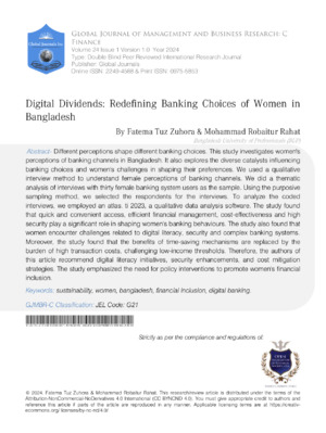 Digital Dividends: Redefining Banking Choices of Women in Bangladesh