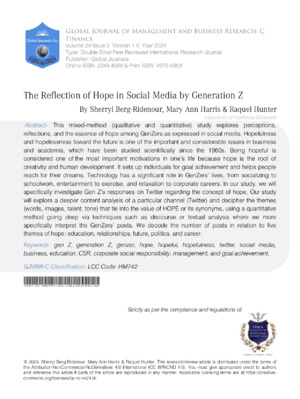The Reflection of Hope in Social Media by Generation Z