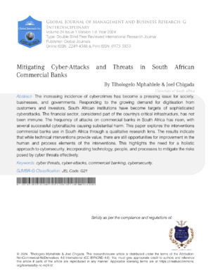 Mitigating Cyber-Attacks and Threats in South African Commercial Banks