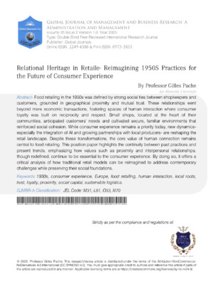 Relational Heritage in Retail-Reimagining 1950s Practices for the Future of Consumer Experience