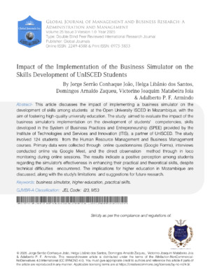 Impact of the Implementation of the Business Simulator on the Skills Development of UnISCED Students