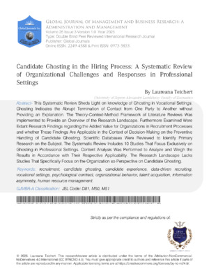 Candidate Ghosting in the Hiring Process: A Systematic Review of Organizational  Challenges and Responses in Professional Settings