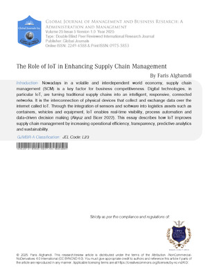 The Role of IoT in Enhancing Supply Chain Management