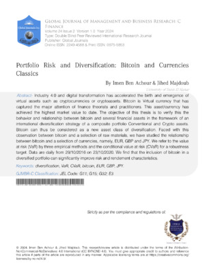 Portfolio Risk and Diversification: Bitcoin and Currencies Classics