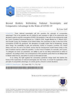 Beyond Borders: Rethinking National Sovereignty and Comparative Advantage in the Wake of COVID-19