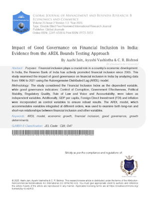 Impact of Good Governance on Financial Inclusion in India: Evidence from the ARDL Bounds Testing Approach