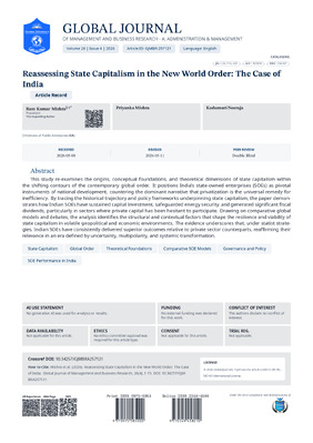 Reassessing State Capitalism in the New World Order: The Case of India