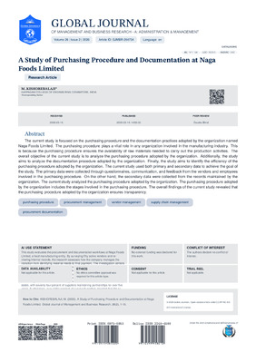 A Study of Purchasing Procedure and Documentation at Naga Foods Limited