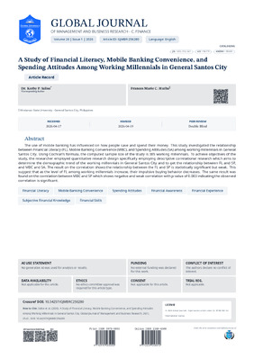 A Study of Financial Literacy, Mobile Banking Convenience, and Spending Attitudes Among Working Millennials in General Santos City