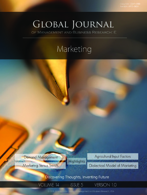 GJMBR-E Marketing: Volume 14 Issue E5