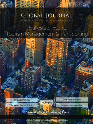 GJMBR-F Real estate, Event and Tourism: Volume 16 Issue F1