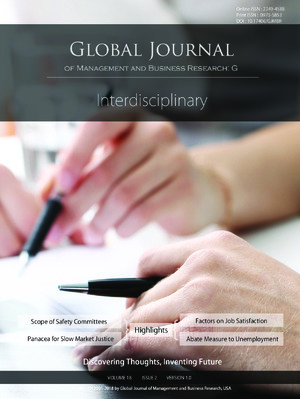 GJMBR-G Interdisciplinary: Volume 18 Issue G2