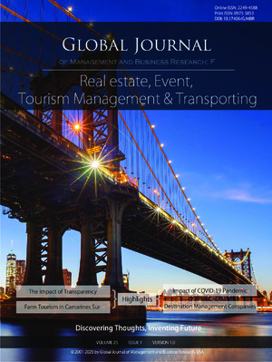 GJMBR-F Real estate, Event and Tourism: Volume 25 Issue F1