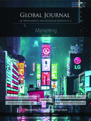 GJMBR-E Marketing: Volume 25 Issue E1