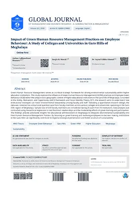 Impact of Green Human Resource Management Practices on Employee Behaviour: A Study of Colleges and Universities in Garo Hills of Meghalaya