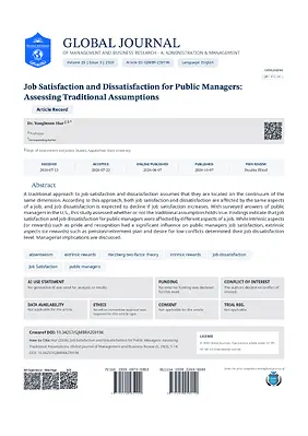 Job Satisfaction and Dissatisfaction for Public Managers: Assessing Traditional Assumptions
