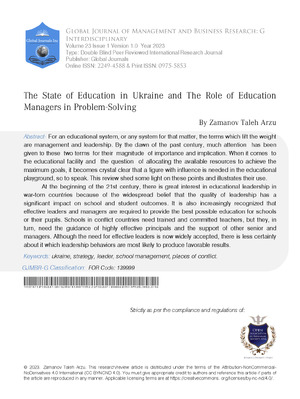 The State of Education in Ukraine and the Role of Education Managers in Problem-Solving