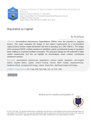 Reputation as Capital