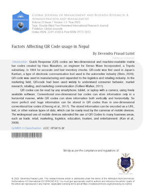 Factors Affecting QR Code Usage in Nepal