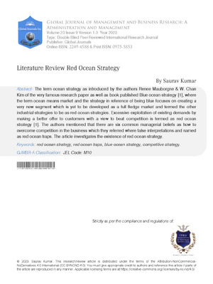 Literature Review Red Ocean Strategy