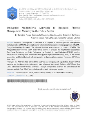 Innovative Multicriteria Approach to Business Process Management Maturity in the Public Sector