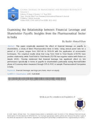 Examining the Relationship Between Financial Leverage and Shareholder Payoffs: Insights from the Pharmaceutical Sector in India