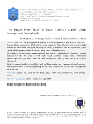 The Future Work Skills of Saudi Aramco’s Supply Chain Management Professionals