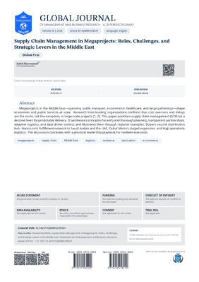 Supply Chain Management in Megaprojects: Roles, Challenges, and Strategic Levers in the Middle East